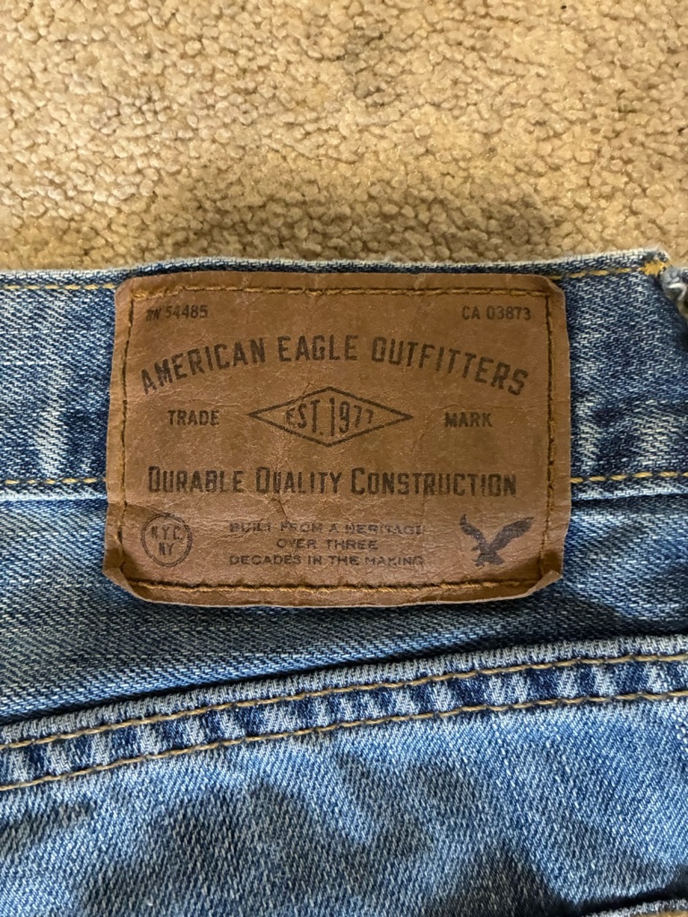 American Eagle Outfitters Men's Distressed Light Blue Straight Jeans - Picture 8 of 10